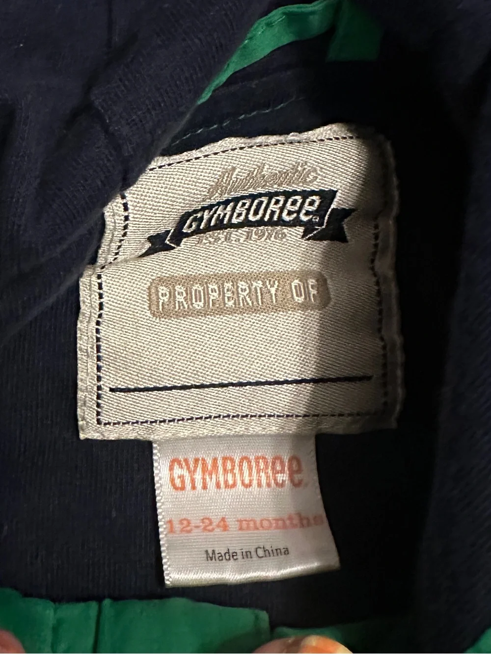 Gymboree Boys Green Hooded Windbreaker Jacket 12–24 Months